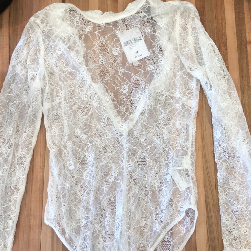 White Lace Bodysuit Forever 21